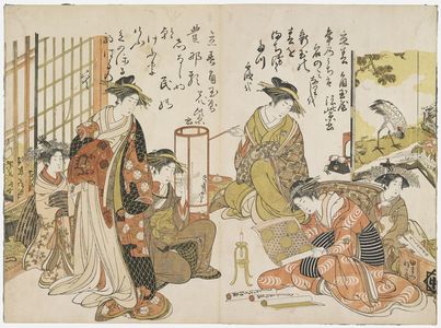 Kitao Masanobu: The courtesans Koi Murasaki and Hana Murasaki of the Kado Tama House from the printed album 