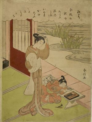 鈴木春信: CHILD PLAYING WITH INK, Edo period, circa 1765-1770 - ハーバード大学