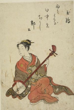 Suzuki Harunobu: Woman Playing Shamisen, Edo period, circa 1765-1770 - Harvard Art Museum