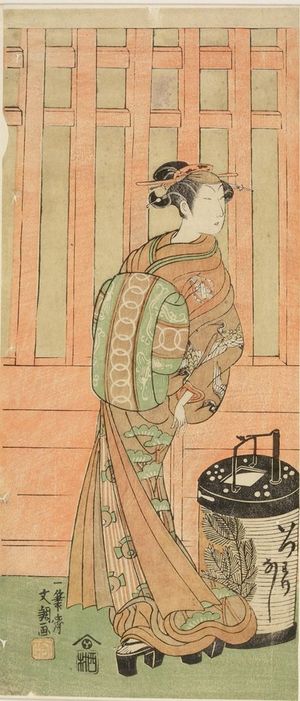Ippitsusai Buncho: Actor Nakamura Utaemon 2nd as a Courtesan, Edo period, circa 1765-1769 - Harvard Art Museum