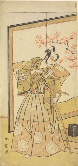 勝川春章: Actor Nakamura Jûzô as a Samurai, Edo period, circa 1770s - ハーバード大学