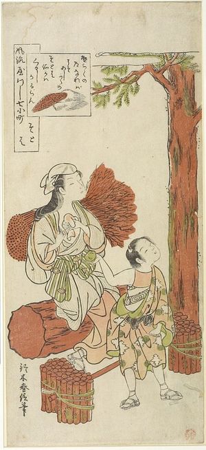 鈴木春信: Sotoba, from the series Seven Komachi in Fashionable Disguise (Fûryû yatsushi nana Komachi / Fûryû nana Komachi yatsushi), Edo period, circa 1766-1767 (Meiwa 3-4) - ハーバード大学
