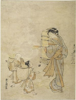 Suzuki Harunobu: Calendar: Selling Fans, Edo period, dated 1765 - Harvard Art Museum
