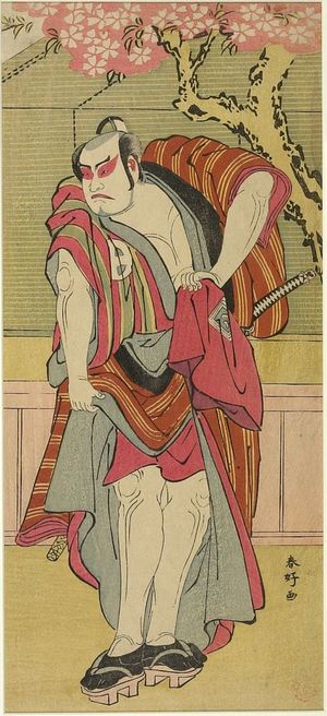 勝川春好: Actor Ichikawa Yaozô as an Otokodate, Edo period, circa 1770s-1780s - ハーバード大学