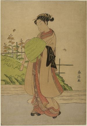 鈴木春信: Young Woman (Komurasaki?) as a Komusô, Edo period, 1770 (Meiwa 7) - ハーバード大学