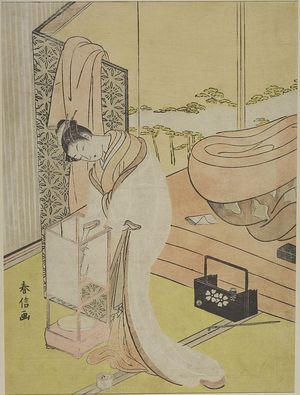 Suzuki Harunobu: Courtesan Trimming Her Lamp, Edo period, circa 1765-1770 - Harvard Art Museum