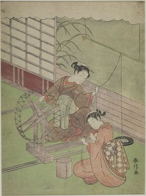 鈴木春信: Two Girls Spooling Thread, Edo period, circa 1765-1770 - ハーバード大学