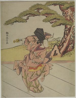 鈴木春信: Woman Dancing Sanbasô, Edo period, circa 1767-1768 (Meiwa 4-5) - ハーバード大学