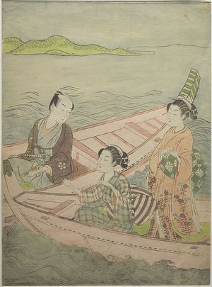 鈴木春信: BOATING ON EDO BAY, Edo period, circa 1765-1770 - ハーバード大学