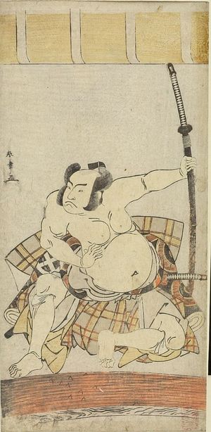 勝川春章: Actor Otani Hiroji 3rd as a Wrestler, Edo period, circa 1775 - ハーバード大学