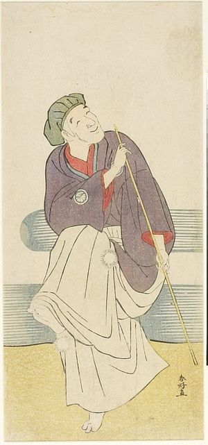 勝川春好: Actor (Old Man) Dancing, Edo period, circa 1770-1790 - ハーバード大学