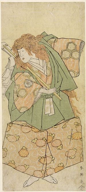 Katsukawa Shun'ei: ACTOR, IN RED WIG - Harvard Art Museum