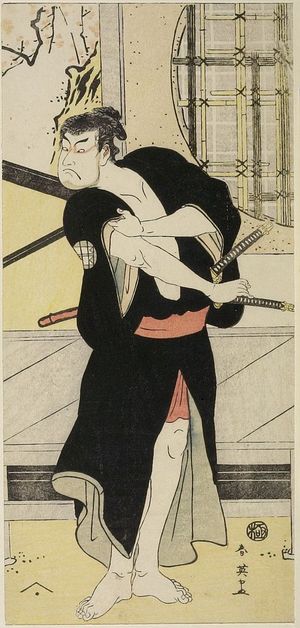 勝川春英: Actor Sakata Hangorô 3rd, Edo period, circa 1790s - ハーバード大学
