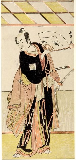 勝川春章: Actor Ichikawa Yaozô IN A BLACK KIMONO - ハーバード大学