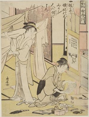 鳥居清長: The Jealous Sister, from the series A Young Girl's Education from the Onna Imagawa (Jijo hôkun Onna Imagawa) - ハーバード大学