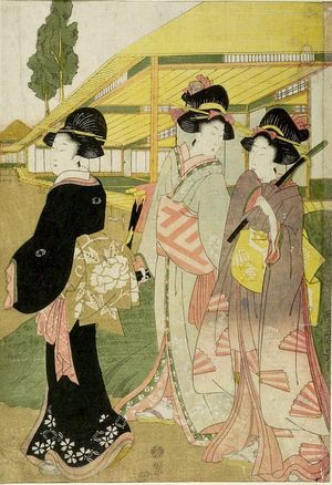 Kitagawa Utamaro: Three Women Walking - Harvard Art Museum