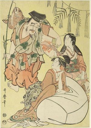 Kitagawa Utamaro: New Year's: Ebisu Dancing, Late Edo period, circa 1790s - Harvard Art Museum