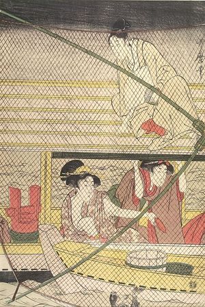 喜多川歌麿: Scoop-net (Sumida River), Late Edo period, circa 1800-1801 - ハーバード大学