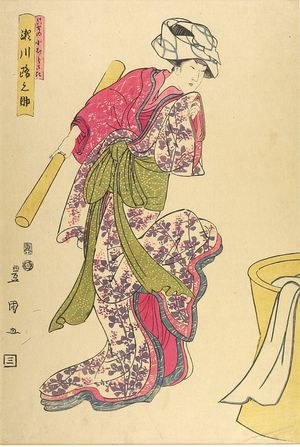 Utagawa Toyokuni I: WOMAN IN BRIGHT COLORS. - Harvard Art Museum