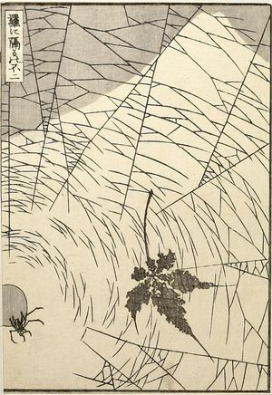 Katsushika Hokusai: Fuji through a Web (Ami ni hedataru Fuji): Detatched page from One Hundred Views of Mount Fuji (Fugaku hyakkei) Vol. 3, Edo period, circa 1835-1847 - Harvard Art Museum