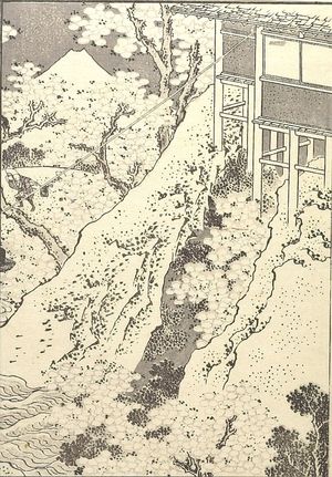 葛飾北斎: Fuji through Flowers (Kakan no Fuji): Detatched page from One Hundred Views of Mount Fuji (Fugaku hyakkei) Vol. 1, Edo period, 1834 (Tempô 5) - ハーバード大学