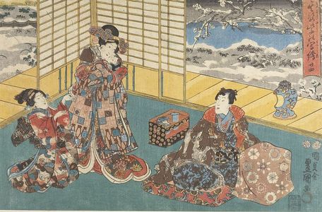 Japanese Print "YUKARI NO UTENSHU" by Utagawa Kunisada, 歌川国貞 (Utagawa Kunisada)