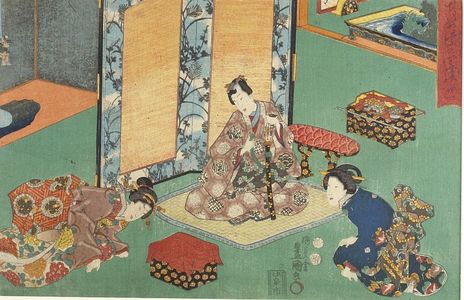 Japanese Print "YUKARI NO UTENSHU" by Utagawa Kunisada, 歌川国貞 (Utagawa Kunisada)