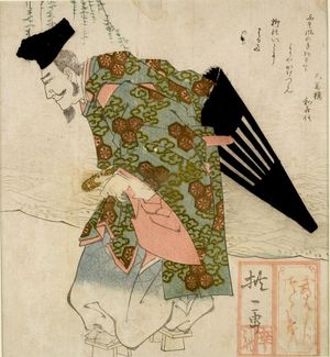 Keiri: Poet Ono no Tôfu with Umbrella Beneath Willow Tree, Edo period, circa 1820 - Harvard Art Museum