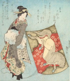 Katsushika Taito: Geisha and Kite - Harvard Art Museum