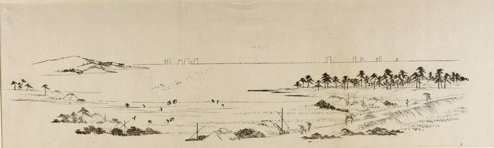 Utagawa Hiroshige: View of Gyôtoku Saltflats (Gyotoku Shiohama) - Harvard Art Museum