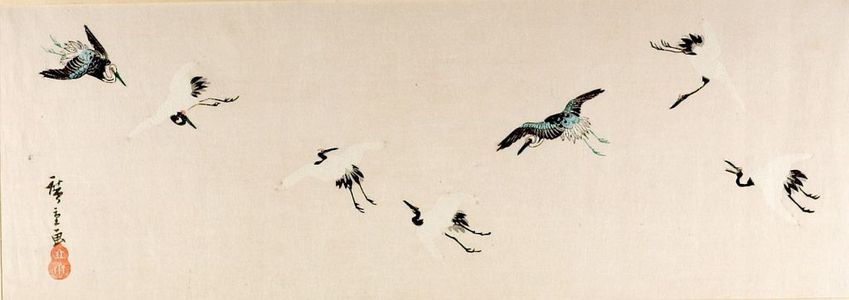 Utagawa Hiroshige: Flying Cranes - Harvard Art Museum