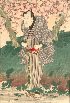 Utagawa Kunisada, 歌川国貞 (Utagawa Kunisada)による浮世絵「Actor Seki Sanjurô 2nd, from an untitled series of actors on the theme of Snow, Moon and Flowers (Setsugekka), Edo period, circa 1825」