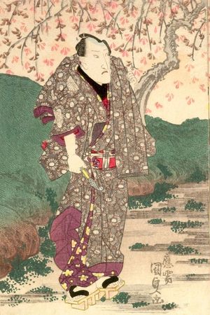 Japanese Print "Actor Onoe Kikugorô 3rd, from an untitled series of actors on the theme of Snow, Moon and Flowers (Setsugekka), Edo period, circa 1825" by Utagawa Kunisada, 歌川国貞 (Utagawa Kunisada)