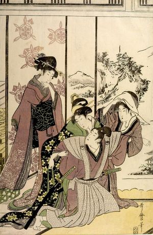 喜多川歌麿: Housecleaning (Susuhaki), Late Edo period, circa 1797-1799 - ハーバード大学