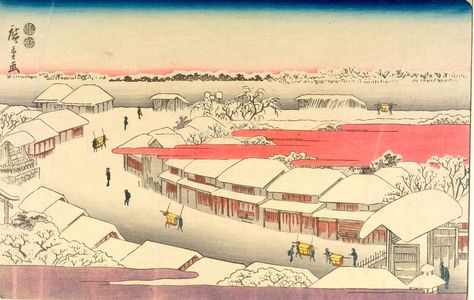 Utagawa Hiroshige: TOTO MIESHO, MORNING SNOW AT THE YOSHIWARA - Harvard Art Museum