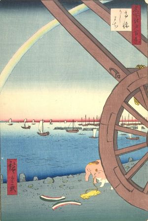 歌川広重: Ox Fair, Takanawa (Takanawa Ushimachi), Number 81 from the series One Hundred Famous Views of Edo (Meisho Edo hyakkei), Edo period, dated 1857 (4th month) - ハーバード大学