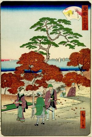 Japanese Print "THIRTY-SIX VIEWS OF YEDO, "KAIANJI KOYO", Late Edo period, 1862" by Utagawa Hiroshige II, 二歌川広重 (Hiroshige II)