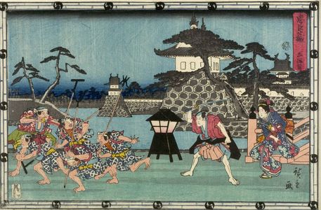 歌川広重: Act Three from the series Treasury of Loyal Retainers (Chûshingura: San danme), Late Edo period, circa 1843-1845 - ハーバード大学