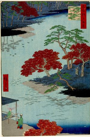 歌川広重: Inside Akiba Shrine, Ukeji (Ukeji Akiba no keidai), Number 91 from the series One Hundred Famous Views of Edo (Meisho Edo hyakkei), Edo period, dated 1857 (8th month) - ハーバード大学