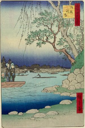 歌川広重: Oumaya Riverbank (Oumayagashi), Number 105 from the series One Hundred Famous Views of Edo (Meisho Edo hyakkei), Edo period, dated 1857 (12th month) - ハーバード大学