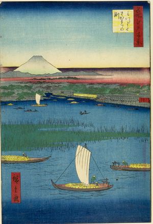 Japanese Print "Mitsumata Dividing Pool (Mitsumata Wakarenofuchi), Number 57 from the series One Hundred Famous Views of Edo (Meisho Edo hyakkei), Edo period, dated 1857 (2nd month)" by Ando Hiroshige, 歌川広重 (Andô Hiroshige)