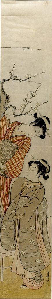 Harutsugu: Two Women Admiring Plum Blossoms, Mid Edo period, circa mid 18th century - Harvard Art Museum