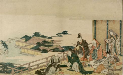 葛飾北斎: Six Sage Poets (Rokkasen) Preparing for the Tanabata Festival, Edo period, - ハーバード大学