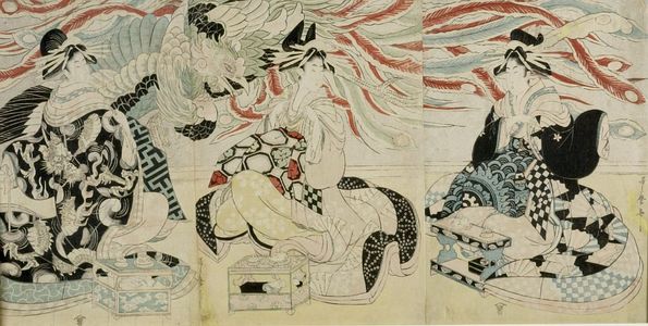 Kitagawa Utamaro: Triptych: Three Courtesans - Harvard Art Museum