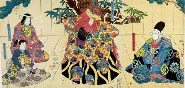 歌川国芳: Triptych: Actors, Late Edo period, 19th century - ハーバード大学