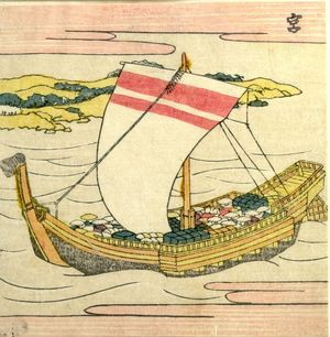 葛飾北斎: Ferry Sailing to Shichiri Ferry Port/ Miya, from the series Exhaustive Illustrations of the Fifty-Three Stations of the Tôkaidô (Tôkaidô gojûsantsugi ezukushi), Edo period, 1810 - ハーバード大学