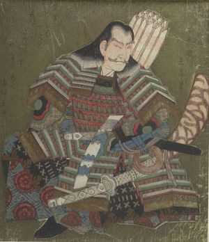 屋島岳亭: Taira Tadanori, from the series Six Immortal Warrior Poets (Buke rokkasen), Edo period, circa 1823-1827 - ハーバード大学