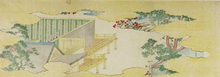 Katsushika Hokusai: Courtly Garden in Summer, from the Tale of Genji(?), Edo period, - Harvard Art Museum