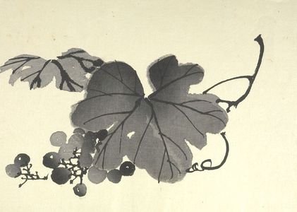 日本版画 "Grapes and Leaves" 由 Unknown, 無款 (null) 创作