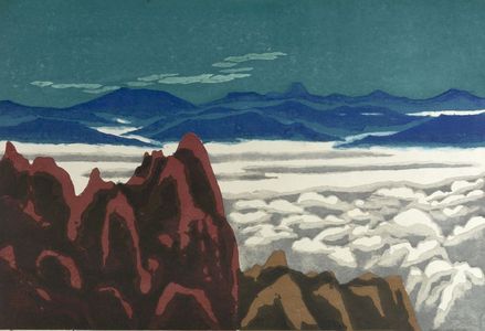Yamaguchi Susumu: Japan Alps (Chûô Arupusu), Yamaguchi yakedake, Shôwa period, dated 1958 - Harvard Art Museum
